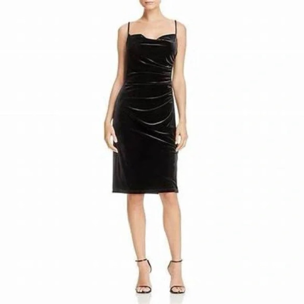 Laundry by Shelli Segal - Black Velvet Midi Dress - Size 4